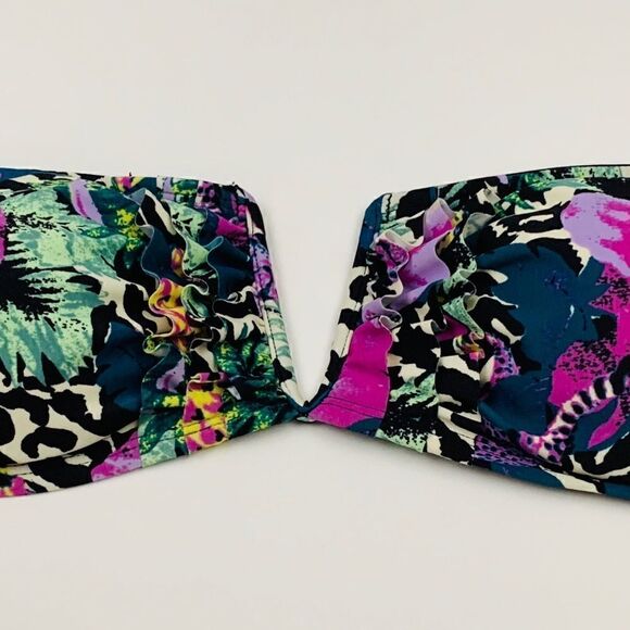 H&M Floral Jungle Leopard Bikini 12/4 - Picture 4 of 12